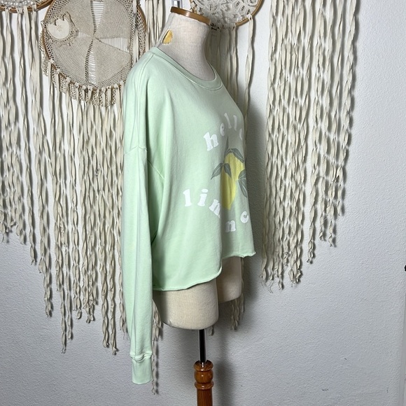 Wildfox Mint Colored “Hello Limoncello” Oversized Sweatshirt XS/L - Picture 2 of 9